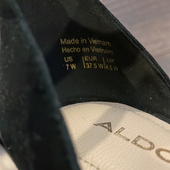 Aldo - Black Suede Sandal Heels (Wide) - Picture 3 of 4